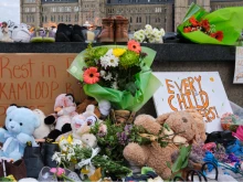 Memorial to victims of Kamloops residential school, British Columbia